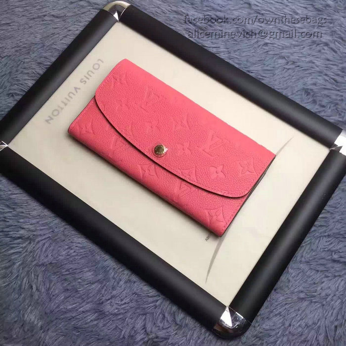 Louis Vuitton Monogram Empreinte Emilie Wallet Hot Pink M62369