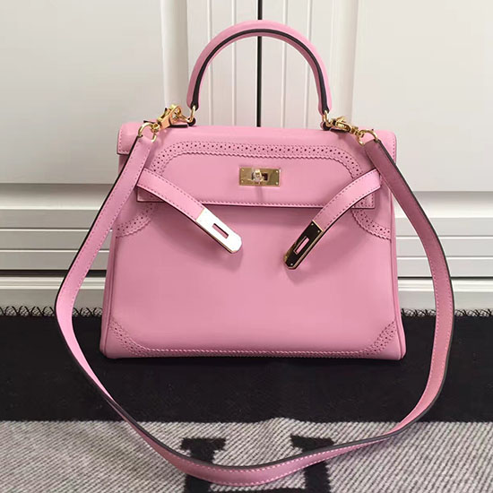 Hermes Kelly 28 Tote Bag in Pink Swift Leather HK1220