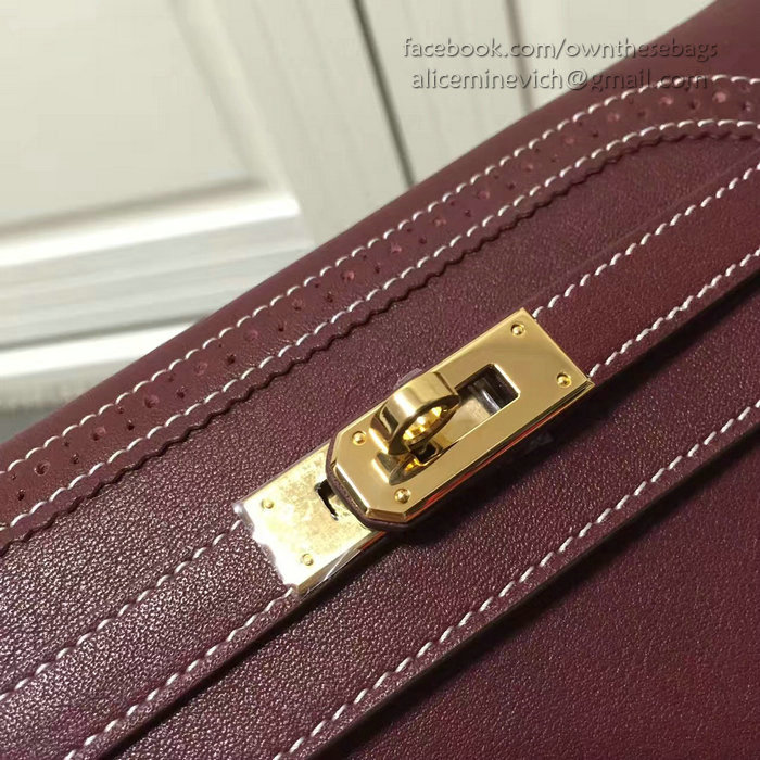 Hermes Kelly Clutch Bag in Fuchsia Swift Leather HK1210