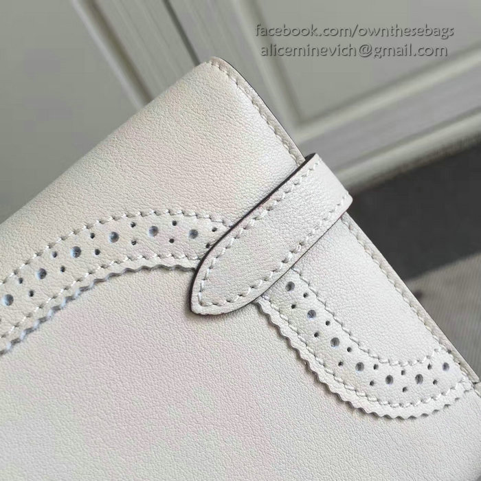 Hermes Kelly Clutch Bag in Off-white Swift Leather HK1210