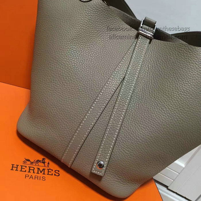 Hermes Picotin Lock 22 Tote Bag Togo Leather Grey HP1112