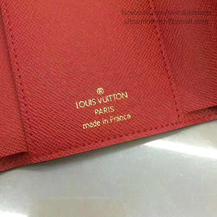 Louis Vuitton Damier Ebene Canvas Victorine Wallet Fuchsia N41659