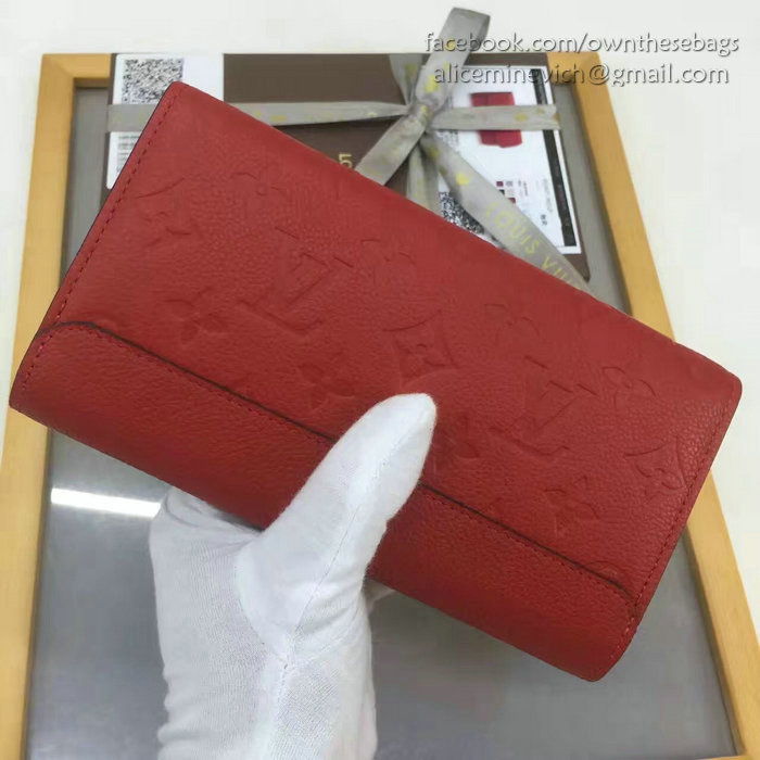 Louis Vuitton Embossed Calf Leather Pont-neuf Wallet Cherry M61833