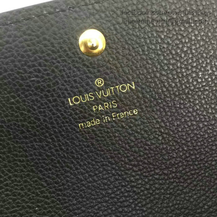 Louis Vuitton Embossed Calf Leather Pont-neuf Wallet Noir M61833