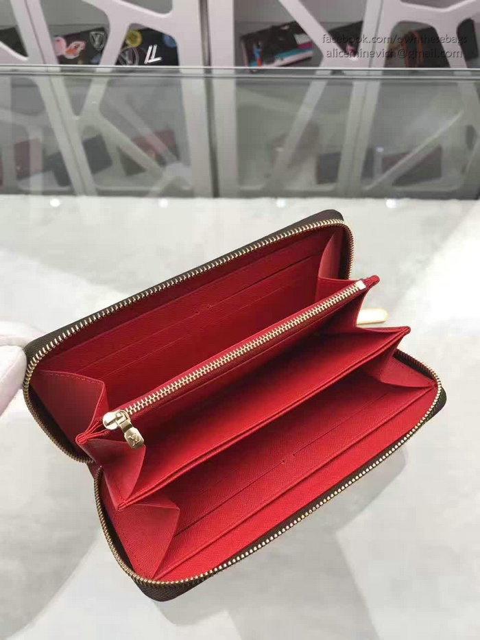 Louis Vuitton Damier Ebene Canvas Zippy Wallet N41665