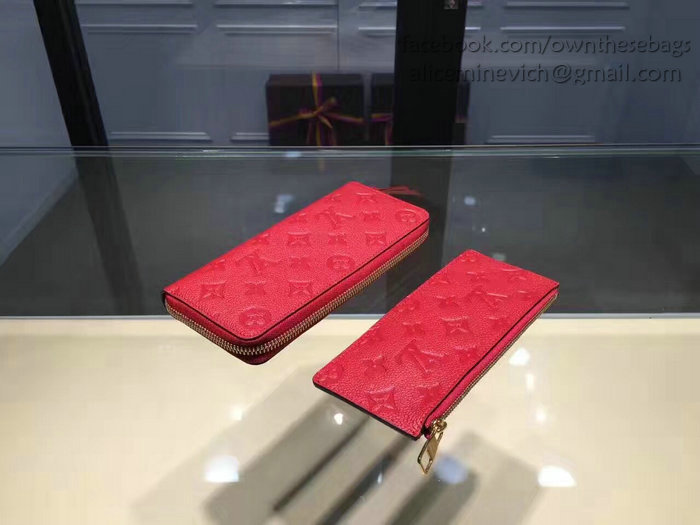 Louis Vuitton Monogram Empreinte Clemence Wallet Cherry M60171