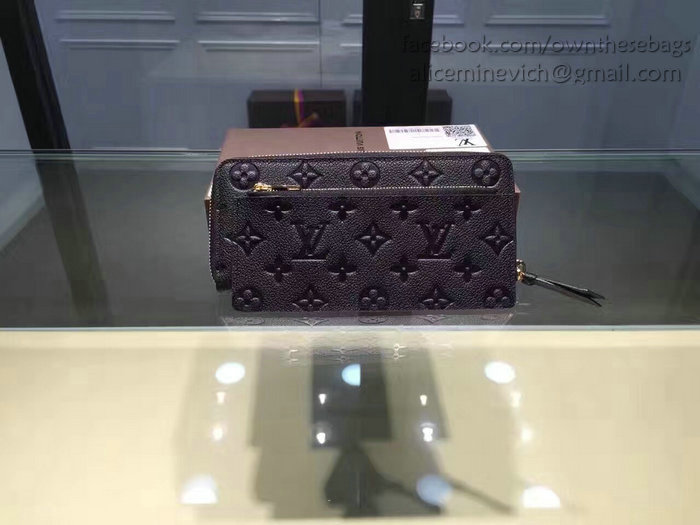 Louis Vuitton Monogram Empreinte Clemence Wallet Noir M60171