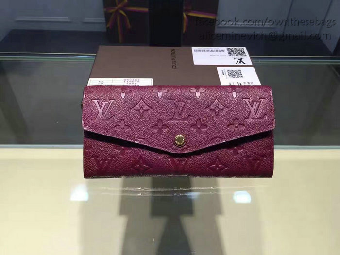 Louis Vuitton Monogram Empreinte Wallet Burgundy M60565