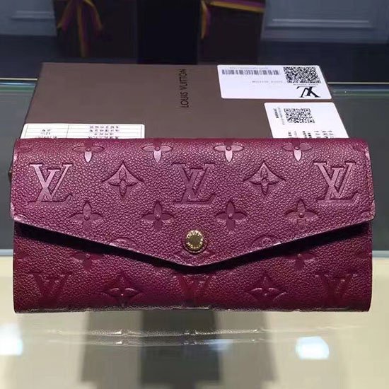 Louis Vuitton Monogram Empreinte Wallet Burgundy M60565