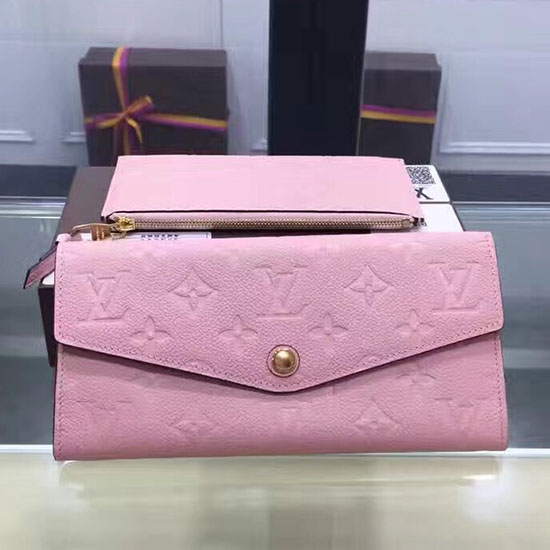 Louis Vuitton Monogram Empreinte Wallet Pink M60565