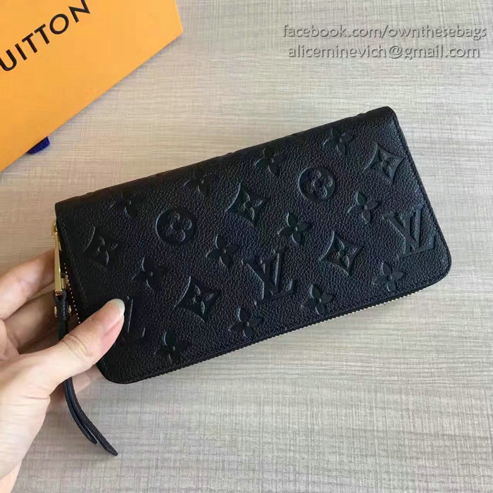 Louis Vuitton Monogram Empreinte Zippy Wallet Noir M60549