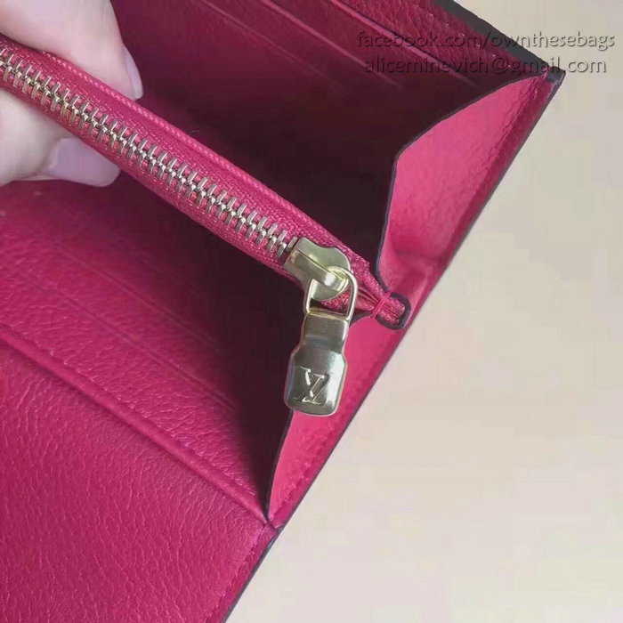 Louis Vuitton Soft Calf Leather Lockme Wallet Red M60862