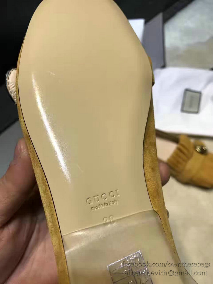 Gucci Suede Ballet Flat Yellow 453373