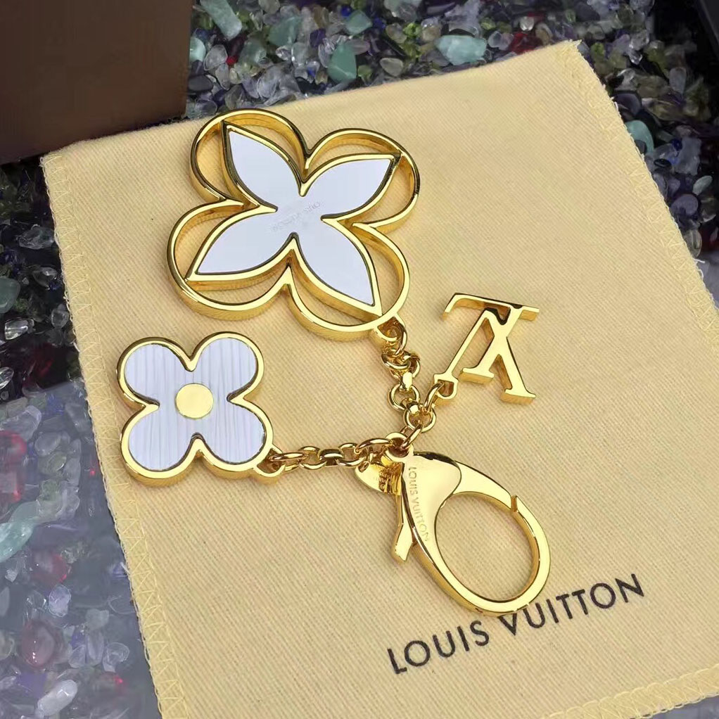 Louis Vuitton Bag Charm Rimi Key Holder White&Gold M61013