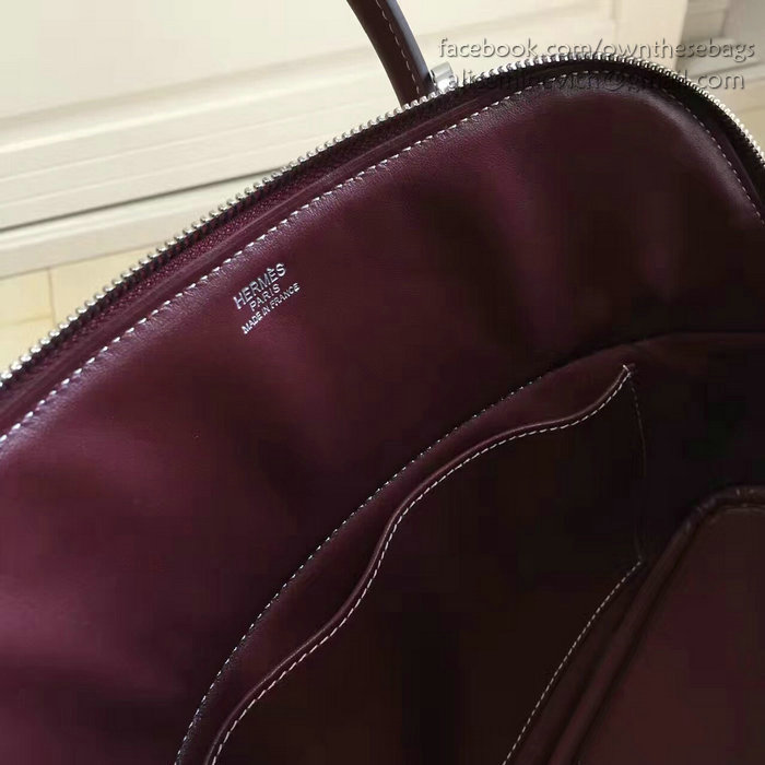 Hermes Bolide 27 Bag in Burgundy Swift Leather HB2701