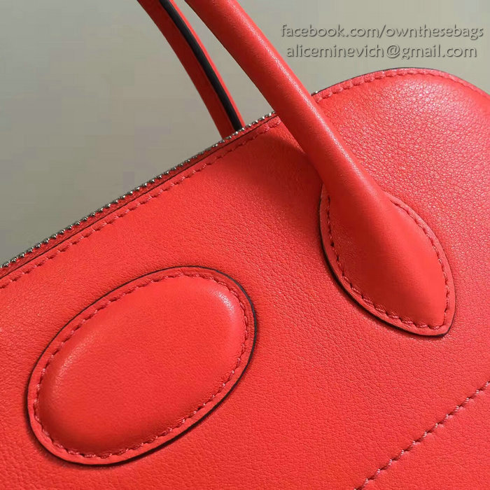 Hermes Bolide 27 Bag in Red Swift Leather HB2701