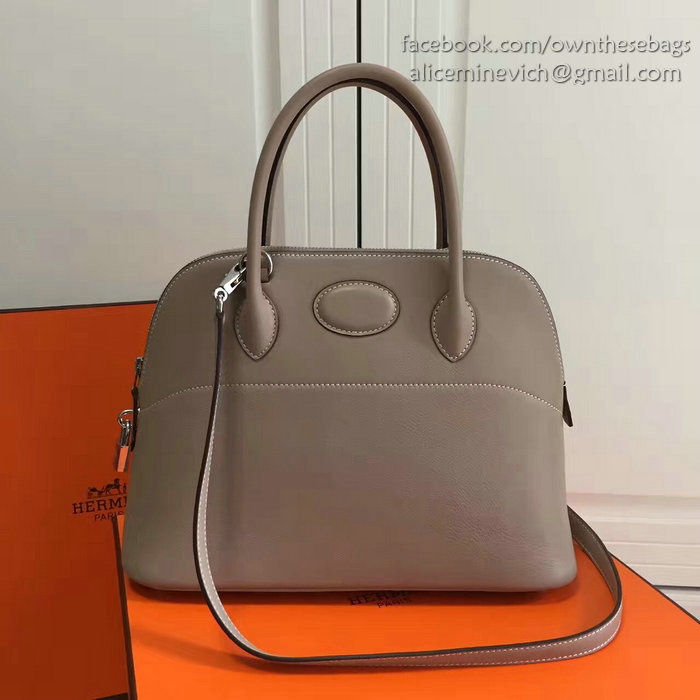 Hermes Bolide 31 Bag in Grey Swift Leather HB3101