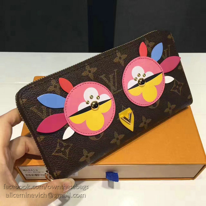 Louis Vuitton Monogram Canvas Lovely Bird Zippy Wallet Pink M62413
