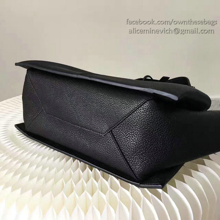 Celine Medium Tri Fold Shoulder bag in Black Calfskin 030401