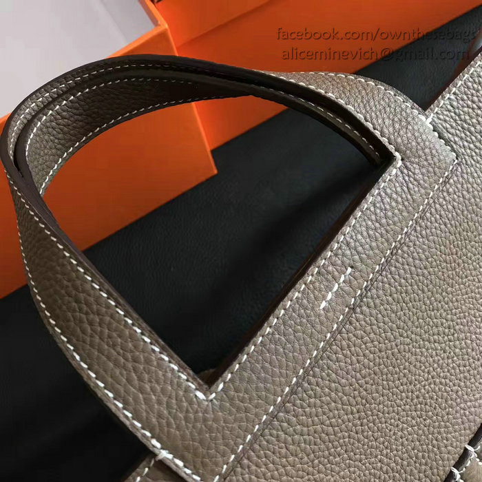 Hermes Halzan 31 Bag in Chocolate Taurillon Clemence Leather H070428