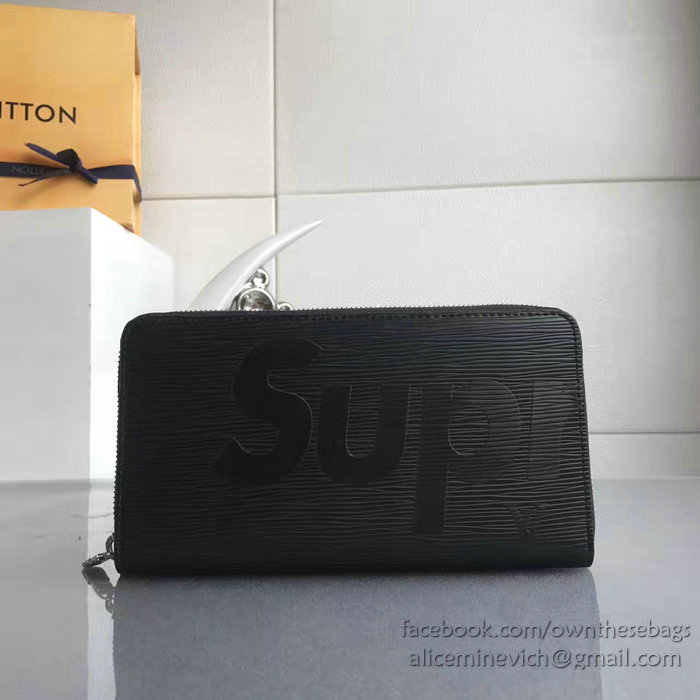 Louis Vuitton Epi Leather Supreme X Zippy Wallet Noir M60305