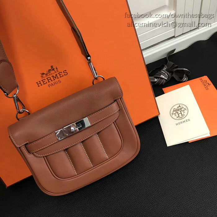 Hermes Berline Bag in Brown Swift Leather H90081