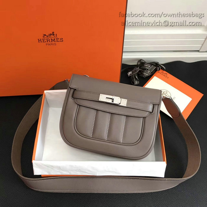 Hermes Berline Bag in Grey Swift Leather H90081