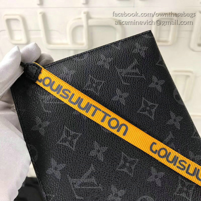 Louis Vuitton Monogram Canvas Ribbon Pouches Black MM M68004