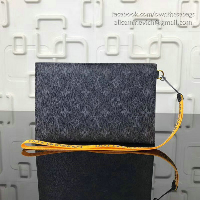 Louis Vuitton Monogram Canvas Ribbon Pouches Black MM M68004
