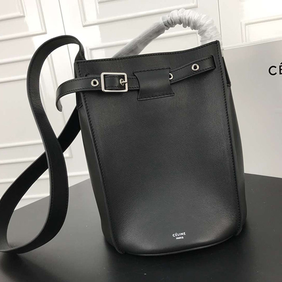 Celine Big Bag Bucket with Long Strap in Smooth Calfskin Black 183353