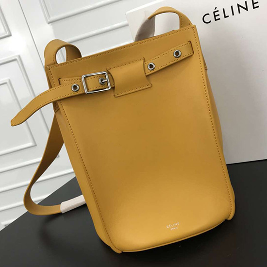 Celine Big Bag Bucket with Long Strap in Smooth Calfskin Yellow 183353