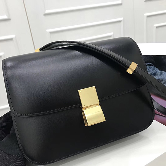 Celine Medium Classic Bag in Box Calfskin Black CL30034