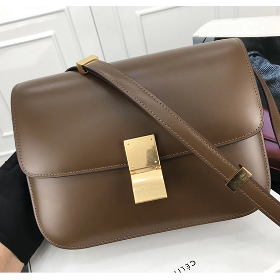Celine Medium Classic Bag in Box Calfskin Brown CL30034