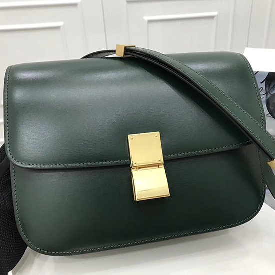 Celine Medium Classic Bag in Box Calfskin Green CL30034