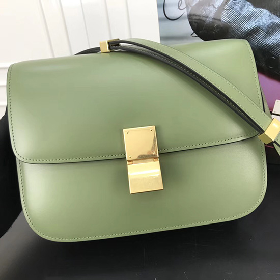 Celine Medium Classic Bag in Box Calfskin Light Green CL30034