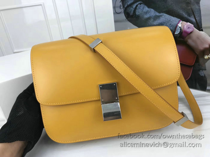 Celine Medium Classic Bag in Box Calfskin Yellow CL30034