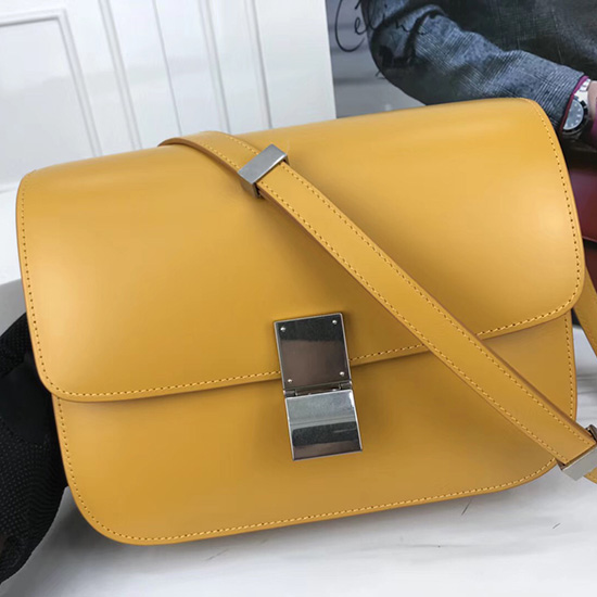 Celine Medium Classic Bag in Box Calfskin Yellow CL30034