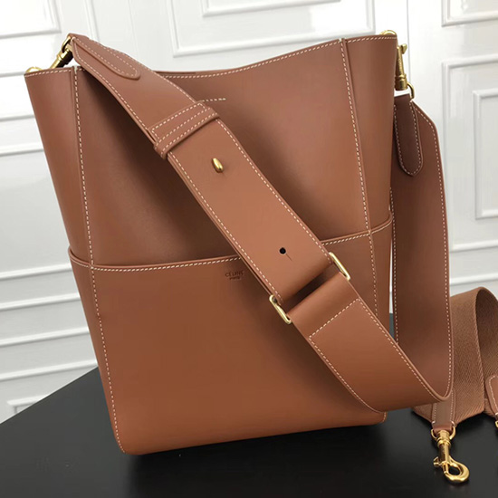 Celine Sangle Bucket Bag in Smooth Calfskin Brown CL30036