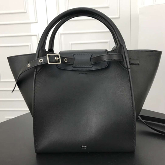Celine Small Big Bag With Long Strap in Smooth Calfskin Black 183313
