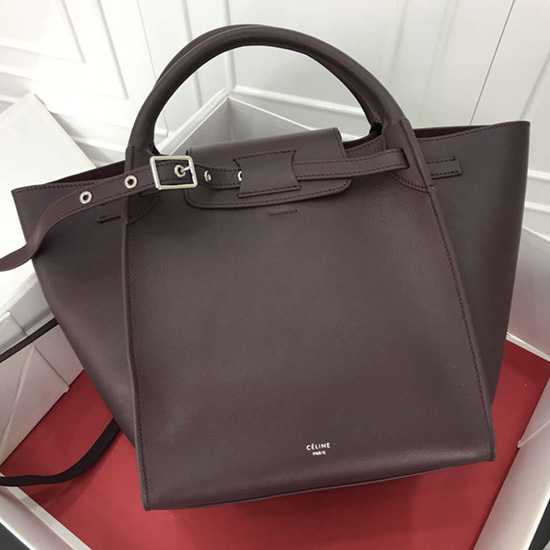 Celine Small Big Bag With Long Strap in Smooth Calfskin Burgundy 183313