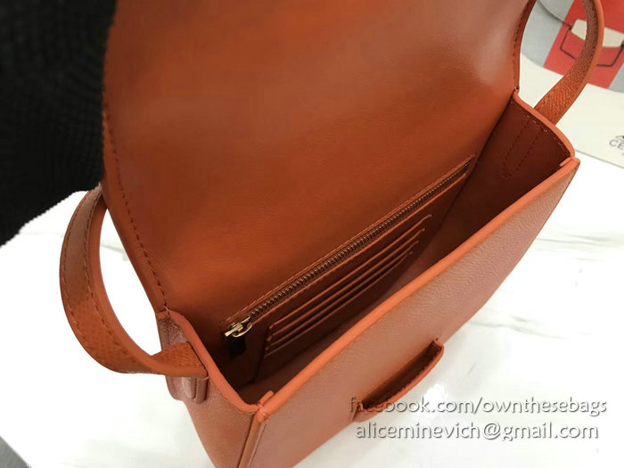 Celine Small Trotteur Bag in Grained Calfskin Orange CL30038