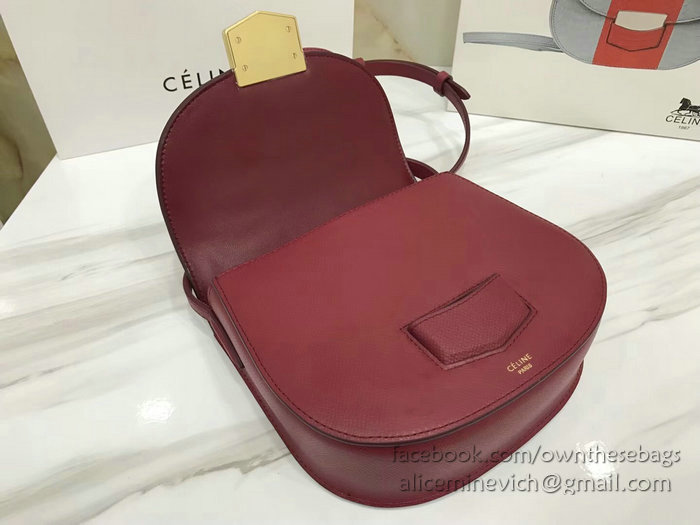 Celine Small Trotteur Bag in Grained Calfskin Red CL30038