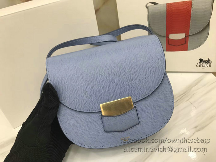 Celine Small Trotteur Bag in Grained Calfskin Skyblue CL30038