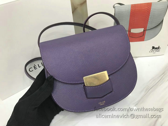 Celine Small Trotteur Bag in Grained Calfskin Violet CL30038