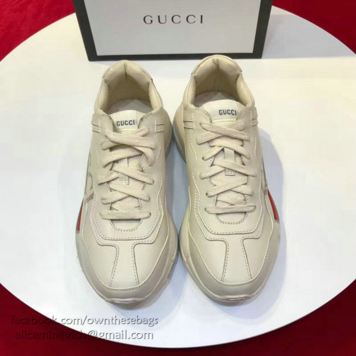 Rhyton Gucci logo leather sneaker 500877