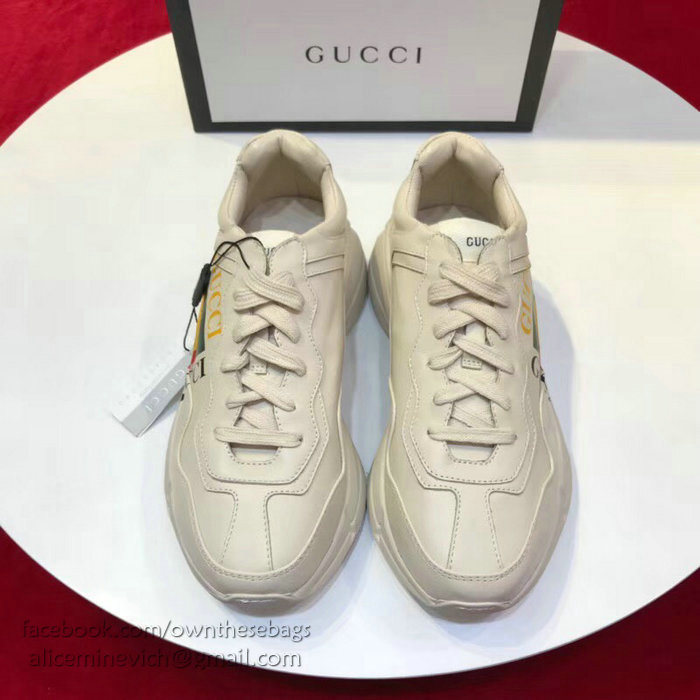Rhyton Gucci logo leather sneaker 500878