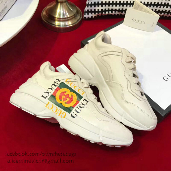Rhyton Gucci logo leather sneaker 500878