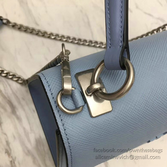 Prada Monochrome Saffiano Leather Bag Blue 1BA126