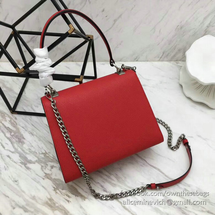 Prada Monochrome Saffiano Leather Bag Red 1BA126