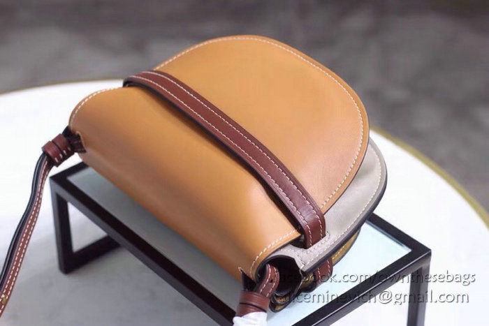 Loewe Gate Colorblock Shoulder Bag in Soft Calf Leather Camel 83091